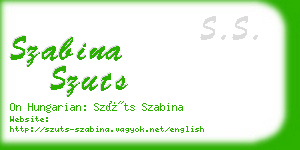 szabina szuts business card